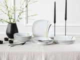 CreaTable 24029 Square City Line Series 6-osobowy porcelanowy zestaw obiadowy 12-częściowy Można myć w zmywarce i używać w kuchence mikrofalowej Jakość produkcji