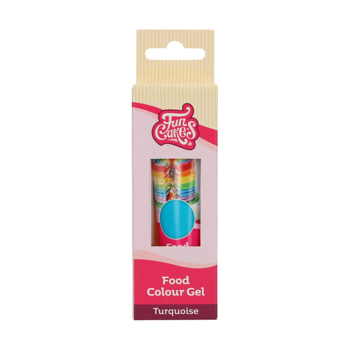Barwnik spożywczy Funcakes Gel Turquoise: Wysoce skoncentrowany barwnik spożywczy do ciast, śmietany, fondantu i marcepanu. Łatwe dozowanie. Pojedyncza kropla pozwala uzyskać żywe kolory. Halal. 30 gr.