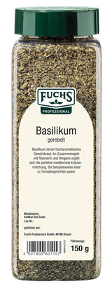 - Basilikum gerebelt | Mediterranes Gewürzkraut für Großverbraucher | Mit praktischem Streuaufsatz | 150 g dużego Streuera
