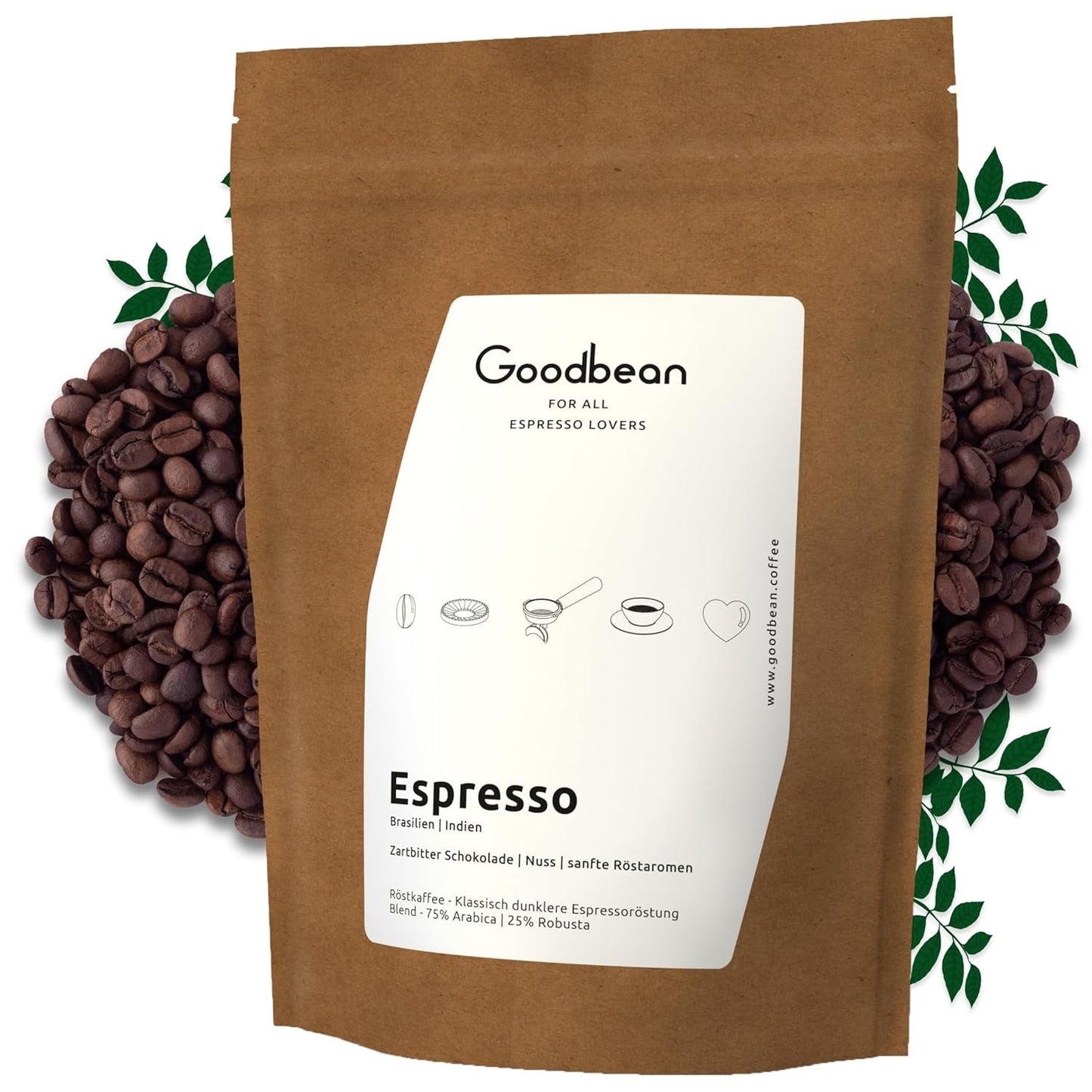 ESPRESSO | Kawa ziarnista 500g - 100% Arabica | Świeżo palone do przygotowania espresso | Całe ziarna kawy | Klasyczny smak kawy