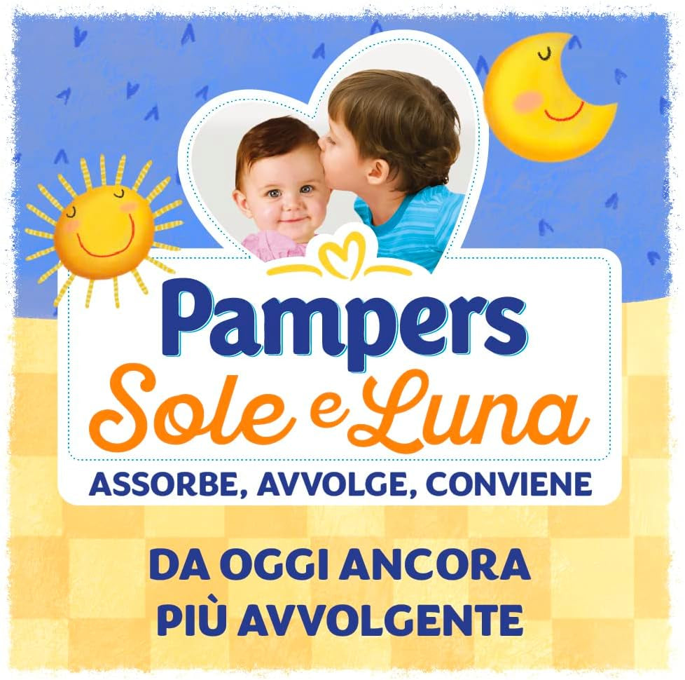 Pieluszki Pampers Sun i Moon Midi, rozmiar 3 (4-9 kg), 120 pieluszek