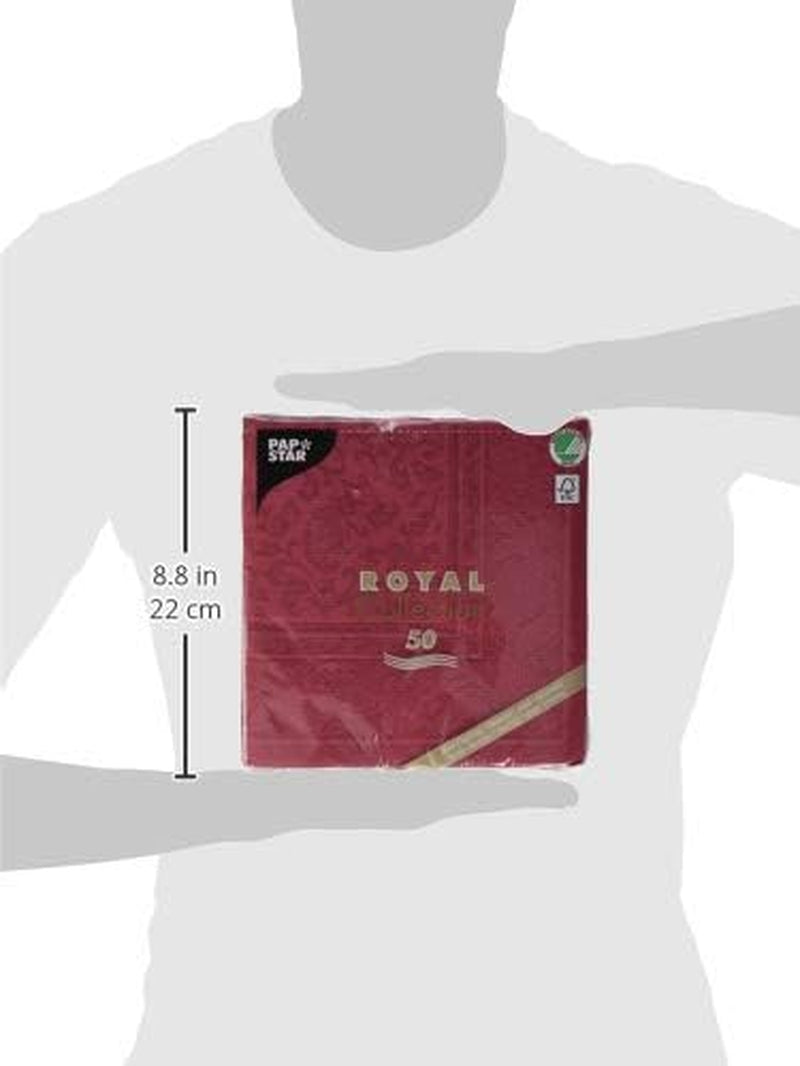 50 serwetek „Kolekcja ROYAL” 1/4 złożenia 40 cm x 40 cm Bordeaux „Ozdoby”