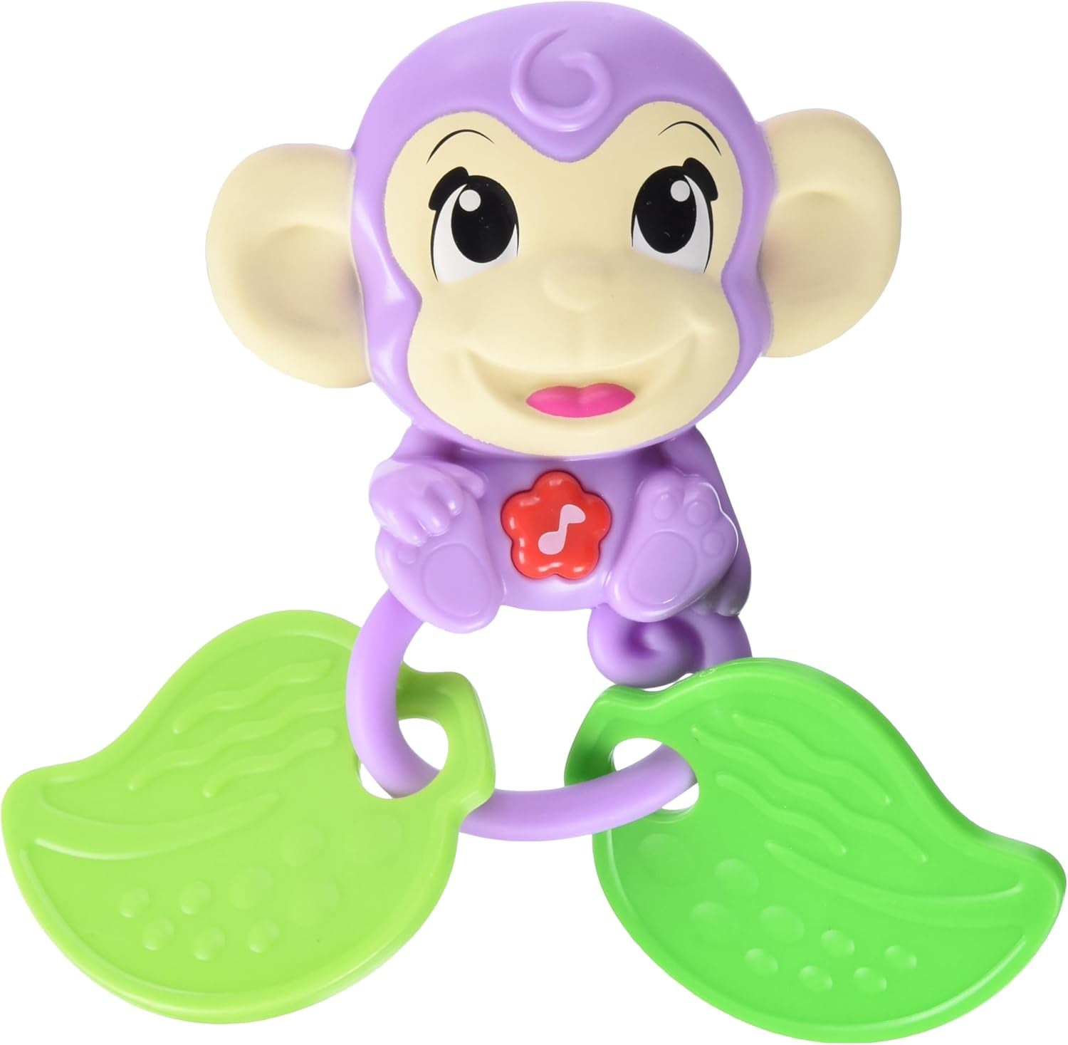 Simba 104010192 - Grzechotka muzyczna małpka ABC, 2 elementy sensoryczne, z funkcją muzyczną, 17cm, zabawka dla dzieci od 6 miesiąca Baby Toys Naty Shop