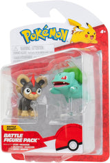 Pokémon PKW3583 - Zestaw figurek bojowych - Leufeo i Bisasam, Oficjalne szczegółowe figurki, każda po 5 cm Figurki Naty Shop