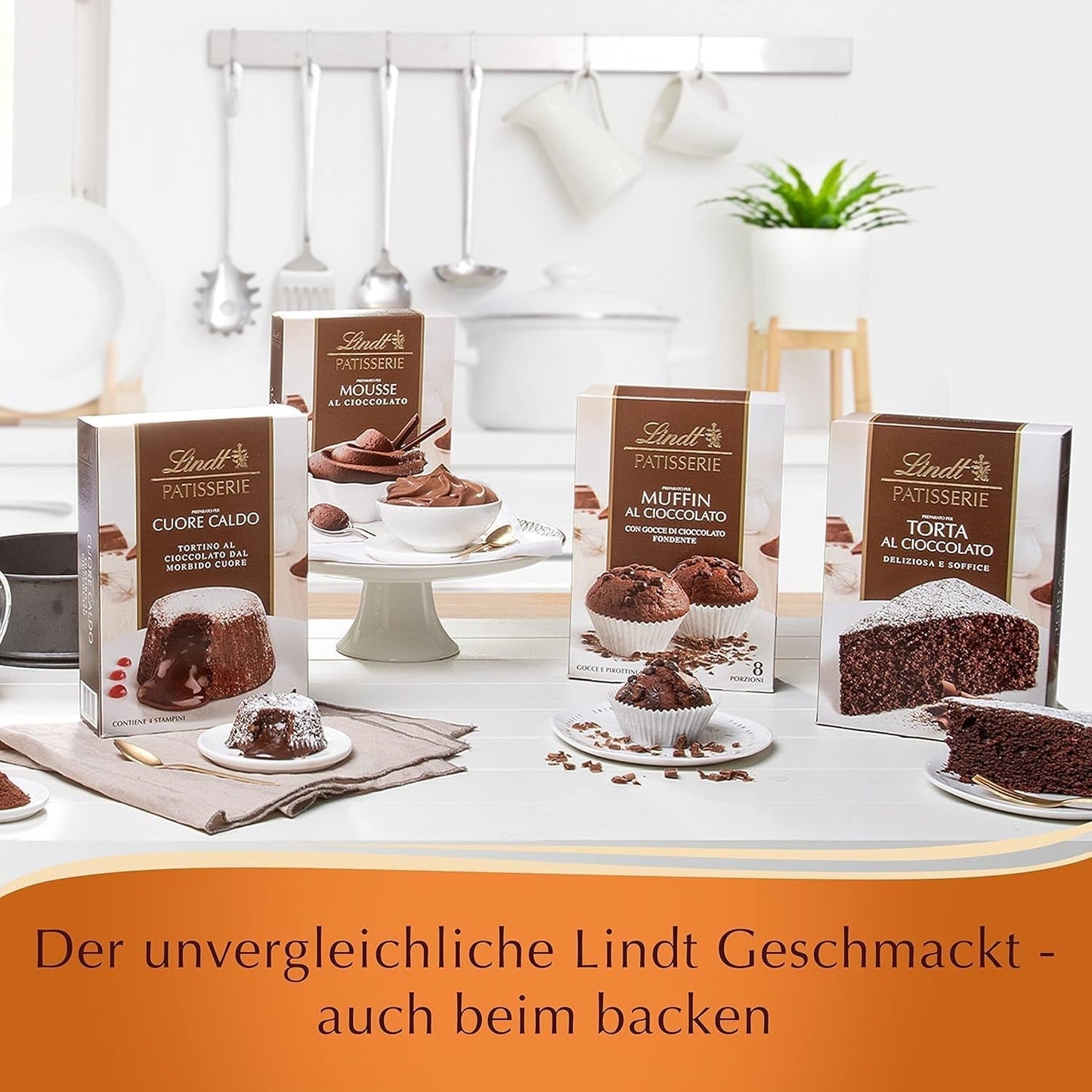 Lindt & Sprüngli Feines Backen Kuchenmischung, Backmischung, 8 Porcji, Laktosefrei, 400 G Mieszanka do pieczenia i gotowania Naty Shop