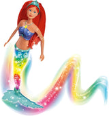 Simba 105733656 - Steffi Love Sparkling Mermaid Doll (39 cm) - Świecąca syrenka zmieniająca kolor Luminous Rainbow Wodoodporna zabawka dla dzieci w wieku 3 lat i więcej