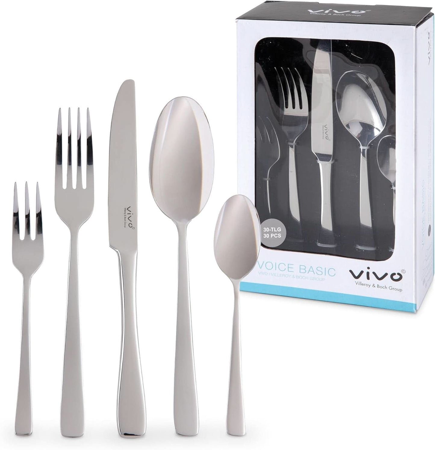 Vivo by Villeroy & Boch - Zestaw sztućców Voice Basic 30 sztuk dla 6 osób Naty Shop