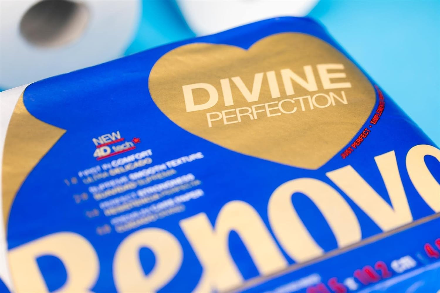 Papier toaletowy Renova Renova Divine Perfection, 42 rolki, papier toaletowy Premium, 4-warstwowy, wyjątkowo miękki, o dodatkowej wytrzymałości, gruby, miękki i chłonny, papier z certyfikatem Fsc, 4400G