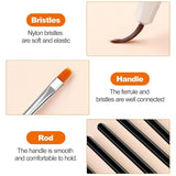 Hanyousheng 20 Stück Nagel Pinsel Set, 15 Stück Nageldesign Pinsel, 5 Stück Nail Art Rozsianych narzędzi do samodzielnego projektowania paznokci