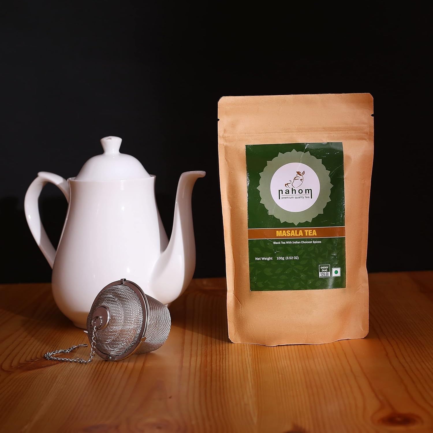 Indyjska herbata liściasta Masala Chai | 50 filiżanek, mieszanka czarnej herbaty, cynamonu, kardamonu, czarnego pieprzu | Przyprawiona herbata Masala | Chai Latte Suited 3,53 uncji/100 g torebka