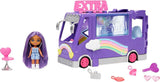 Lalka Barbie Extra Mini Minis, Lalka Extra Mini Minis z dodatkowym brokatowym vanem turystycznym, w tym kosmetyczka i akcesoria do pokazów, prezent dla dzieci, zabawka dla dzieci w wieku od 3 lat, HKF84