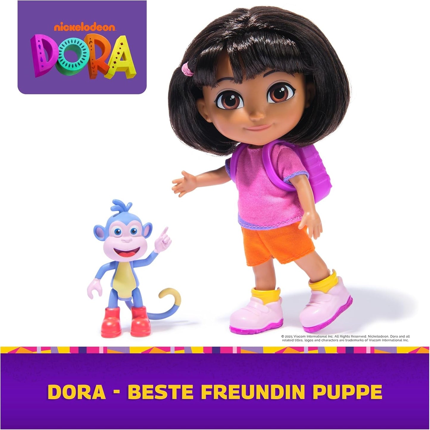 DORA - Lalka Najlepszy Przyjaciel - Rozmiar 22cm, z czesanymi włosami, torbą i małpimi butami, znana z popularnego serialu, dla dzieci od 3 roku życia