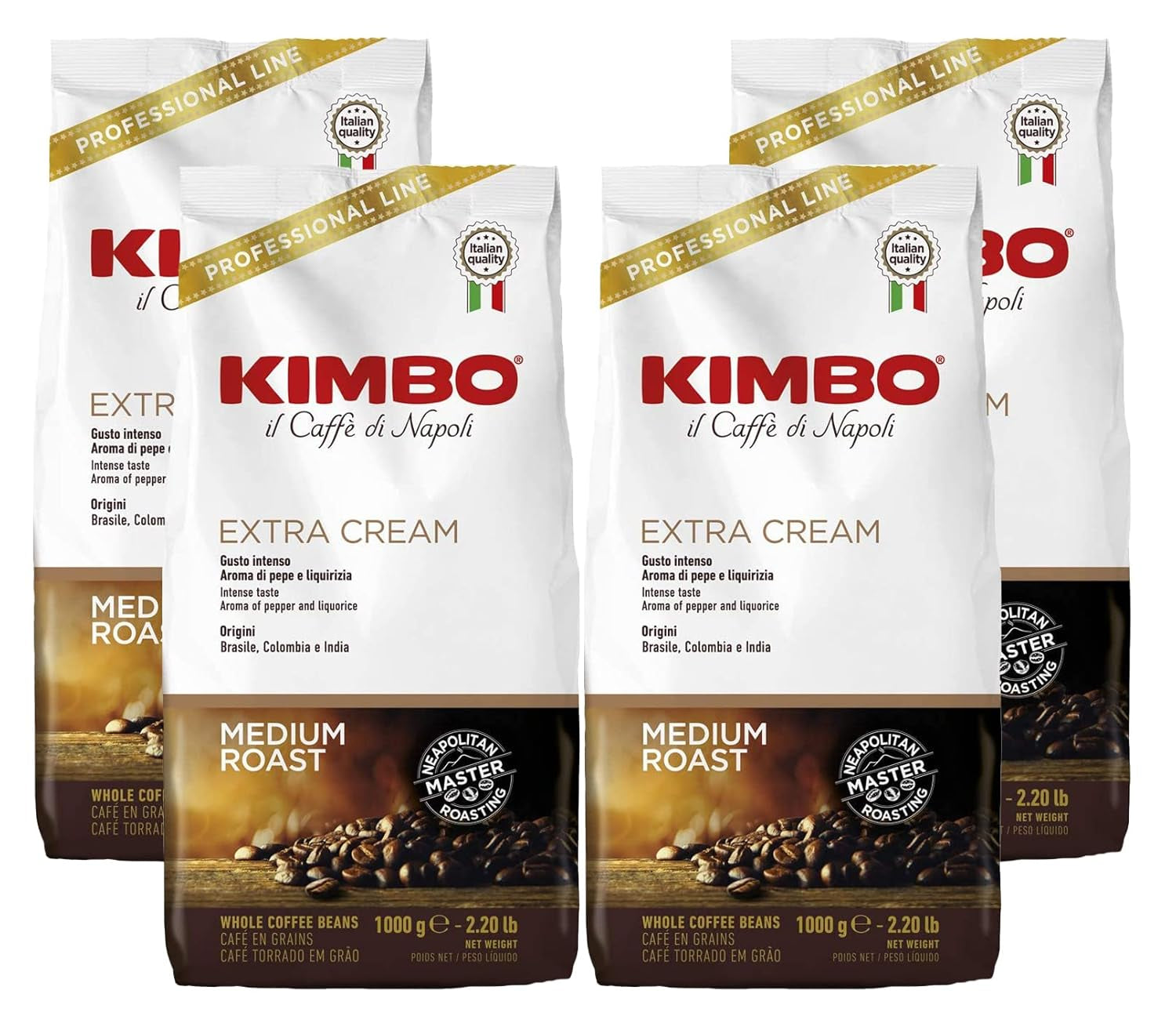 Kawa espresso, ekstra śmietanka, 4 ziarna kawy x 1 kg