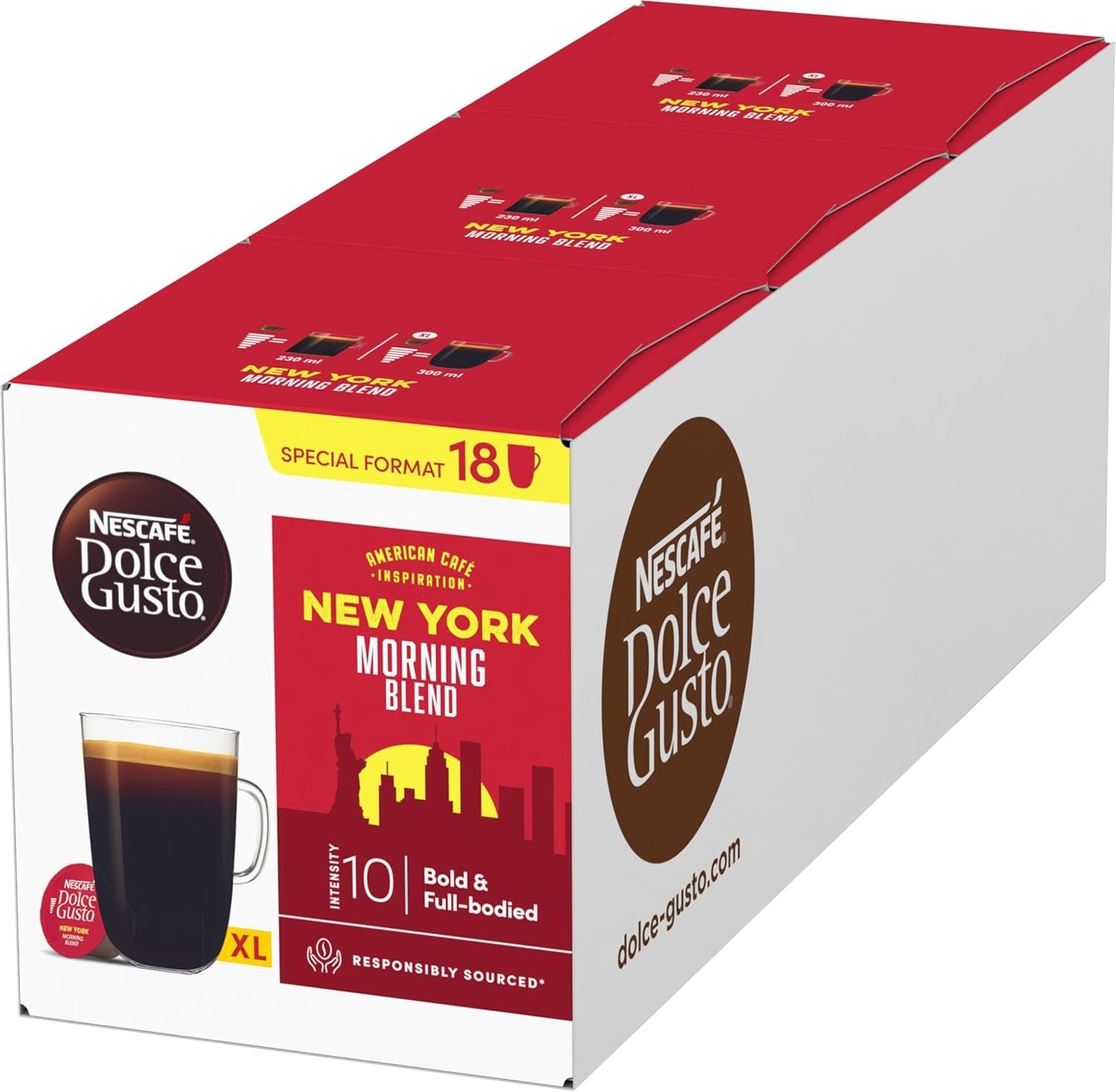 NESCAFÉ DOLCE GUSTO American Café Inspiration New York Morning Blend Kaffeekapseln 3-pak (3 x 18 Kapseln)