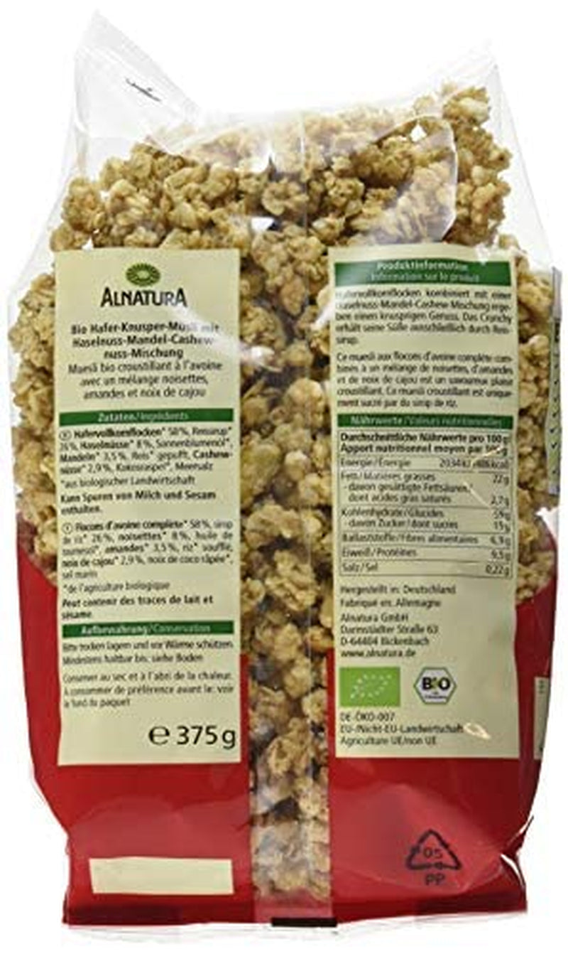 Nuts Crunchy, 375 G Płatki zbożowe Naty Shop