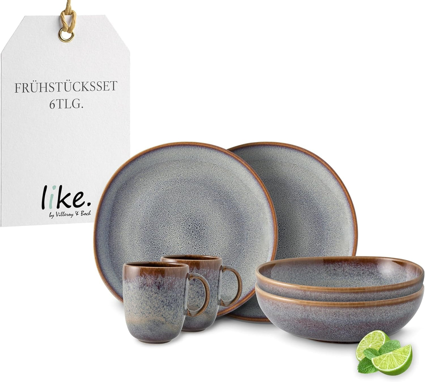 Zestaw śniadaniowy Lave beżowy marki Villeroy & Boch, 6 sztuk