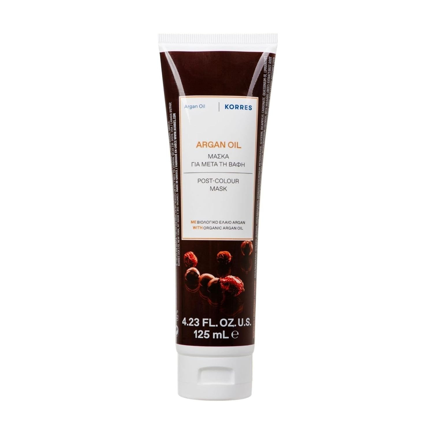 KORRES ARGAN OIL maska do włosów, odżywcza maska z olejem arganowym, masłem shea i białkiem pszenicy, idealna do włosów farbowanych, wegańska, 125 ml Naty Shop maska do włosów Tytuł domyślny