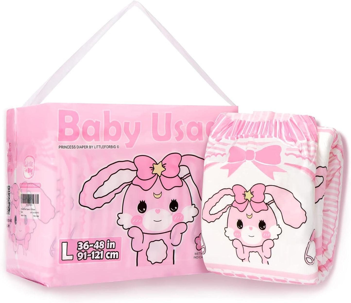Pieluszki z nadrukiem dla dorosłych 5500-5800 ml, 10 sztuk - Baby Usagi (XL)