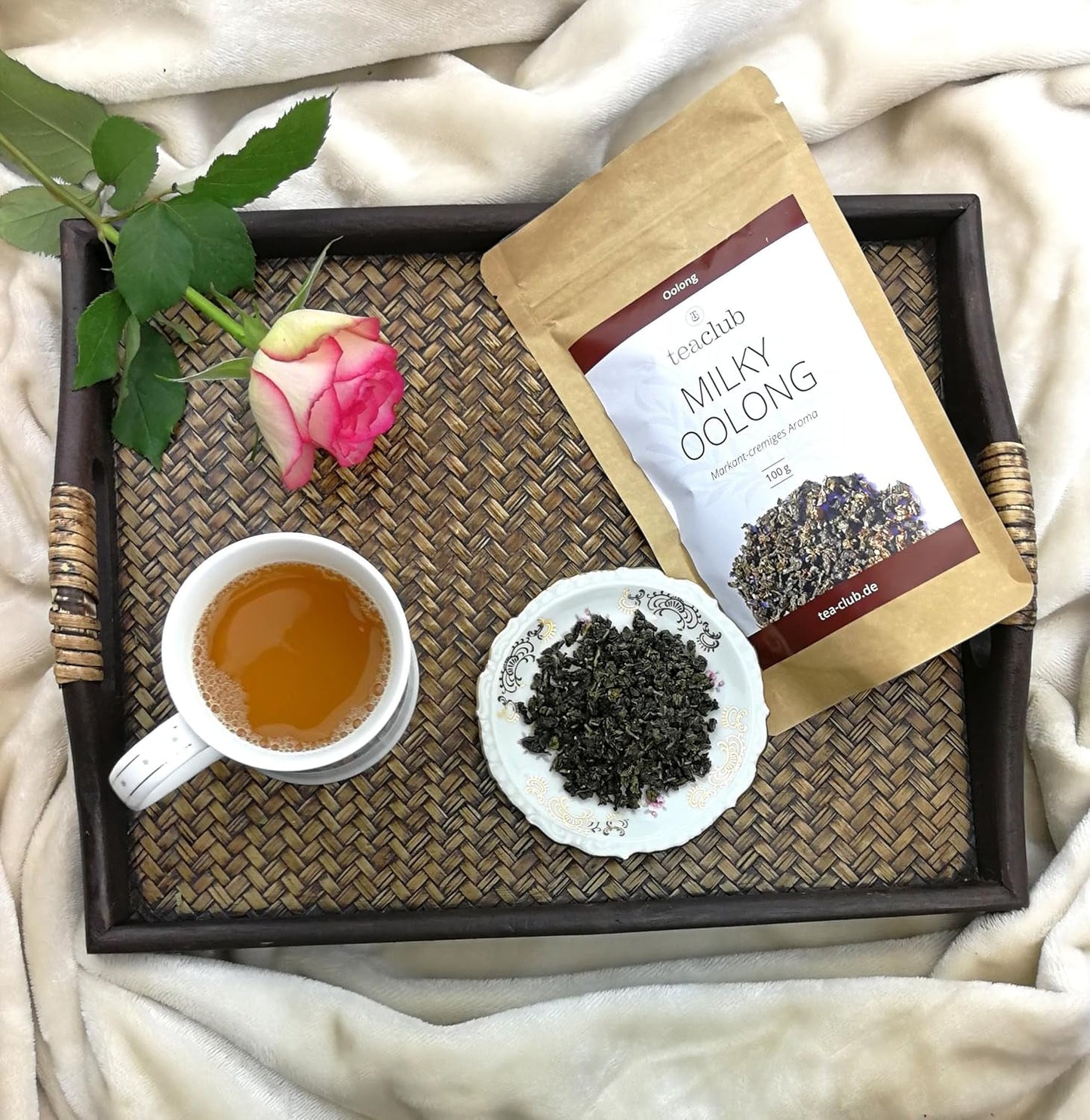 MLECZNA OOLONG 100G, herbata premium Oolong o charakterze zielonej herbaty, półfermentowana herbata zielona sypana, Teaclub Green Tea Loose Leaves