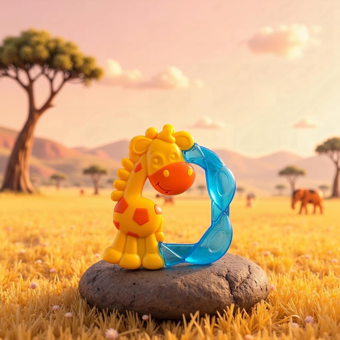 Playgro Jerry Giraffe Gryzak - Gryzak dla niemowląt - Gryzak silikonowy - Gryzak silikonowy - Pomoc przy ząbkowaniu - Silikon - Gryzak dla dziecka - Kolorowy