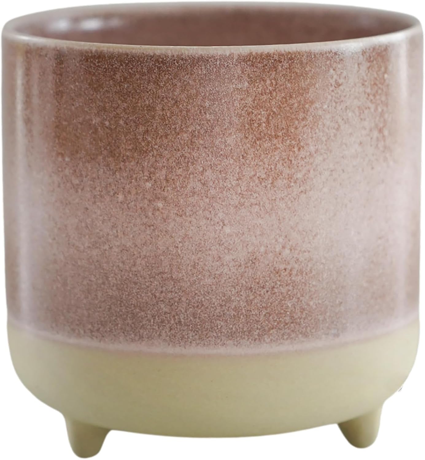 Garnek ceramiczny w kolorze matowego różu, reaktywny, wys. 8,5 cm x gł. 8 cm