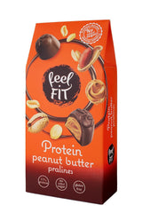 Feel FIT Praliny proteinowe z masłem orzechowym w wysokiej jakości mlecznej czekoladzie, bez dodatku cukru, 17% białka, bezglutenowe 66g (1 opakowanie)