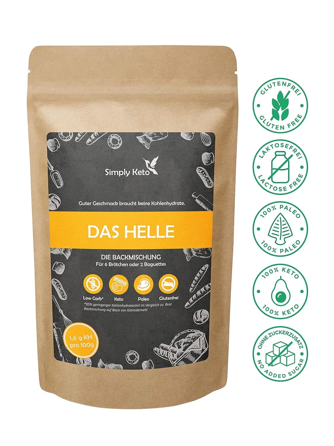 Simply Keto Chleb Light Lower Carb*, Mieszanka do chleba bezglutenowego, 260 gramów Kitchen Naty Shop