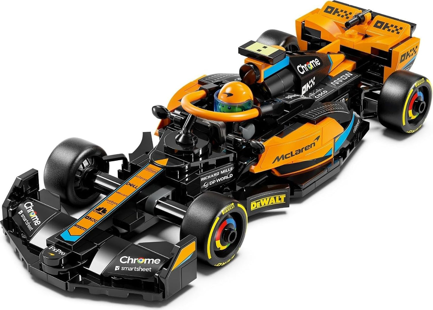 LEGO Speed Champions Samochód wyścigowy Formuły 1 Mclaren 2023, zabawka dla chłopców i dziewcząt w wieku powyżej 9 lat, którzy lubią bawić się samodzielnie, model pojazdu do zbudowania, wystrój pokoju dziecięcego 76919 Zestawy do budowania Besuche den LEGO-Store