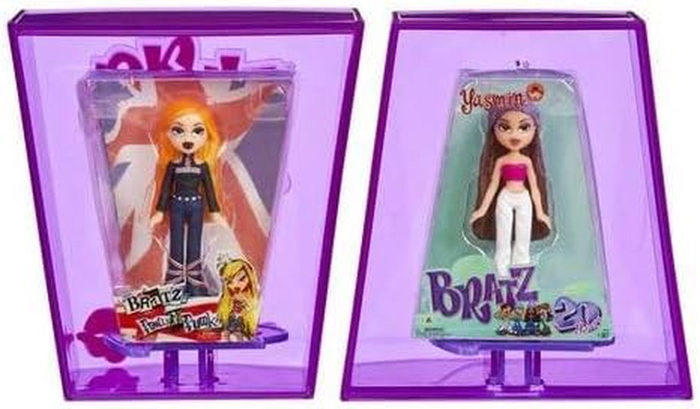 Lalki Bratz Miniverse MGA's Y2K Nostalgia Flashback Minis z limitowanej edycji - PAKIET NIESPODZIANKI - 2 mini lalki Bratz i gablota - świetny prezent dla dzieci i kolekcjonerów 6+