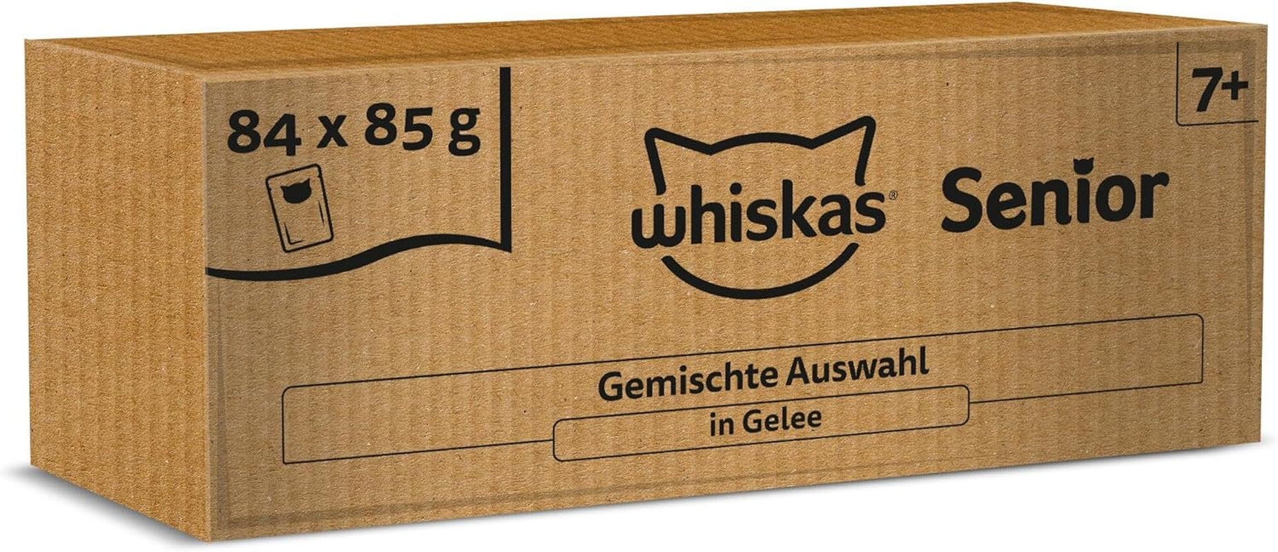 Whiskas Senior 7+ Mokra karma mieszana w galaretce, 84 saszetki, 84x85g (1 duże opakowanie) - Wysokiej jakości mokra karma dla kotów od 7 lat