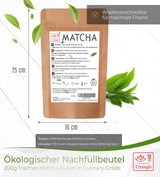 Herbata Uniqo Matcha w proszku 200 g w ekologicznym opakowaniu wielokrotnego napełniania