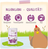 MjAMjAM - Mokra karma dla kotów premium - Wellness - Trawienna - Kurczak, opakowanie 12 szt. (12 x 125 g), bez zbóż
