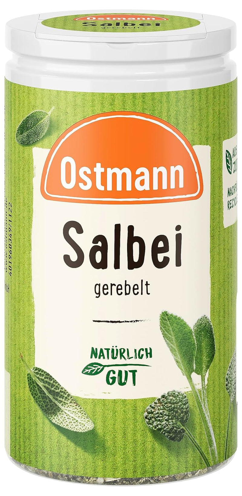 Ostmann Gewürze - Szałwia gerebelt | Würziges Kräuteraroma für Fleisch- und Gemüsegerichte | 10 g w dawce