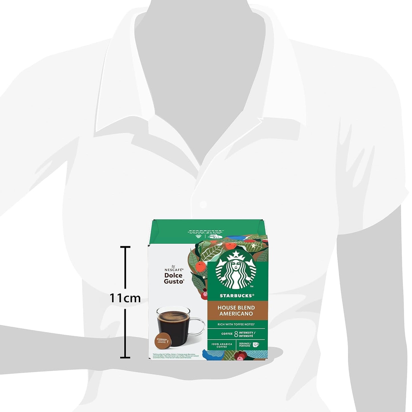 Mieszanka domowa STARBUCKS autorstwa Nescafé Dolce Gusto, Mittlere Röstung, Kaffeekapseln 6 x 12 (72 Kapseln)