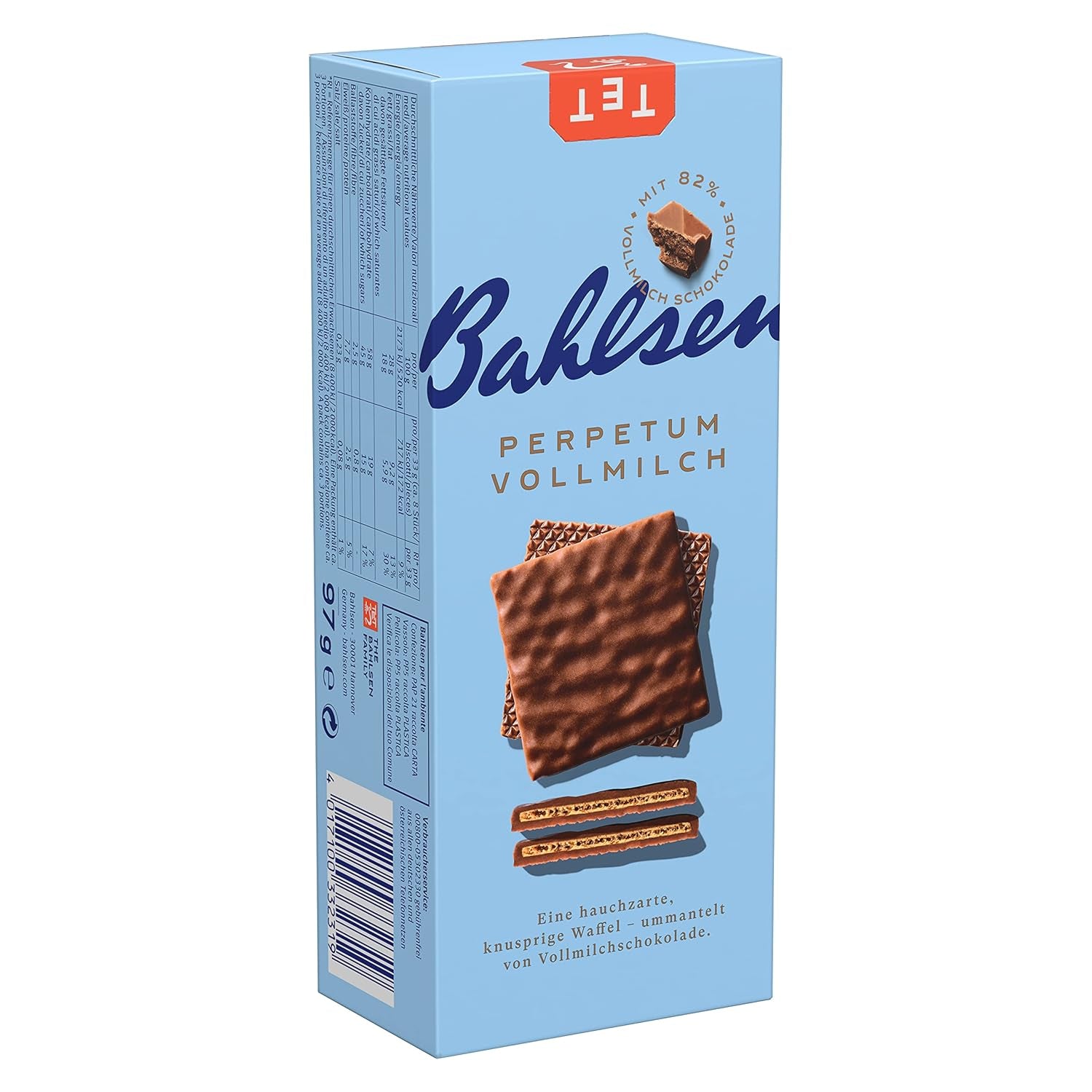 Wafelek z mlecznej czekolady Bahlsen Perpetuum (1 x 97 g) (10 szt. w opakowaniu)