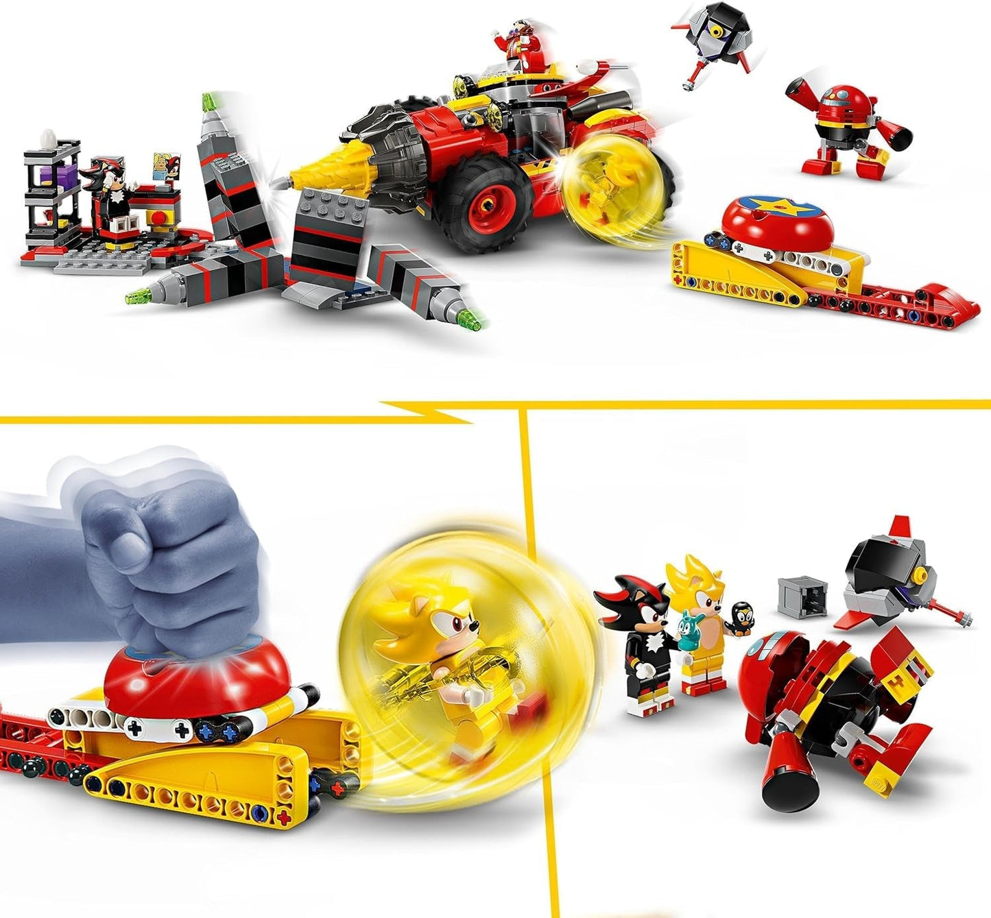 LEGO Sonic Jeż Super Sonic kontra. Zestaw gier wideo Egg Drillster Adventure dla dzieci Zestaw Shadow i Dr Eggman dla chłopców i dziewcząt w wieku 8 lat 76999 Zestawy do budowania Besuche den LEGO-Store