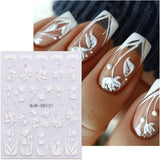 JMEOWIO 3D Nagelsticker Blumen Nail Art Naklejka Selbstklebend Nagelaufkleber 5D Stereoskopisch Frühling Sommer Dekoration Nageldesign Zubehör 4 Blatt