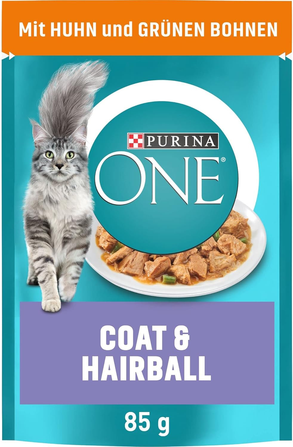 PURINA ONE Mokra karma dla kota w sosie z kurczakiem i sierścią, opakowanie 26 szt. (26 x 85 g)