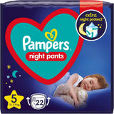 Pieluszki Pampers (stara wersja), spodnie nocne, rozmiar 5, 22 sztuki, 12kg-17kg
