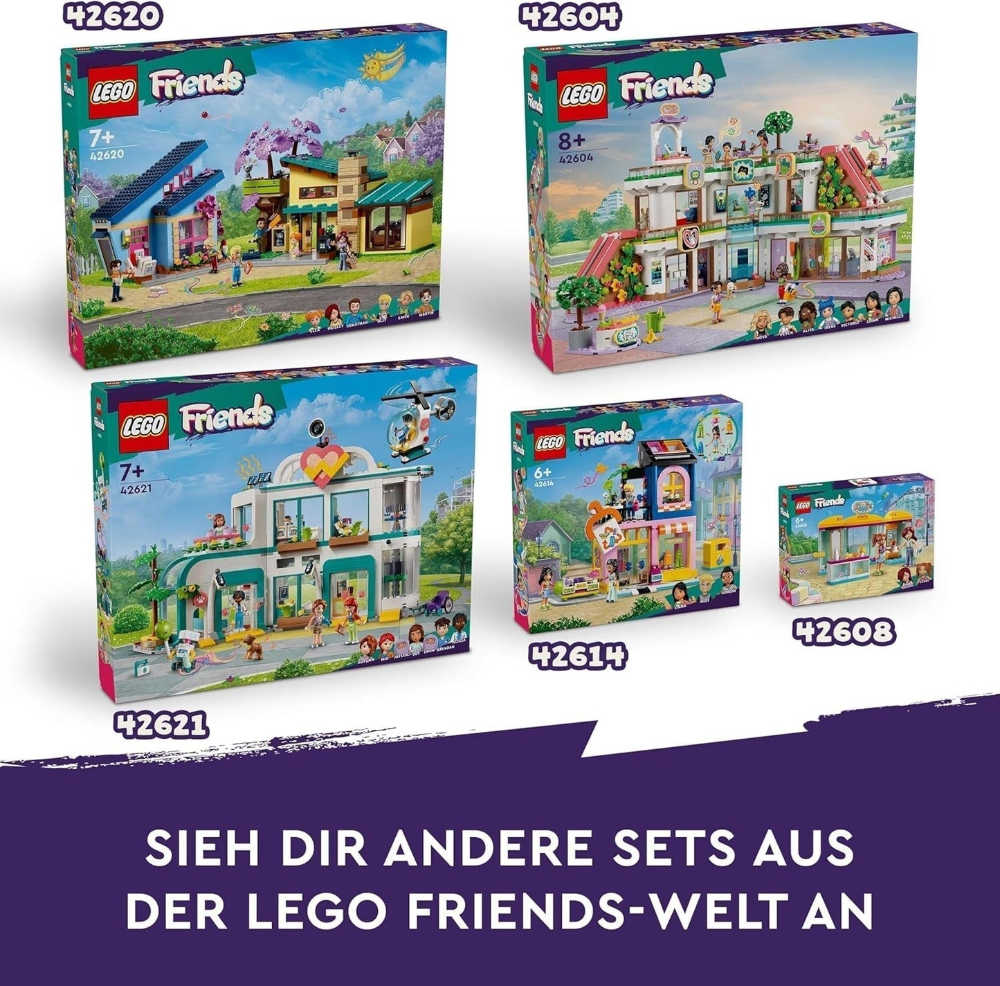 LEGO Friends Dom rodzinny Olly i Paisley, domek dla lalek z figurkami i akcesoriami, dwupiętrowy domek i domek na drzewie, kreatywny prezent dla dziewcząt i chłopców w wieku 7+ 42620 Zestawy do budowania Besuche w sklepie LEGO