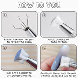 100 Stück Nail Art Schwamm Mit Metallgreifer, Gąbkowy aplikator w pędzelku, Sponge Nagel Pinsel, Nageldesign Zubehör Schwammpinsel, Verwendet, Um Eine Varavländ Von Gradient Nail Art Patterns Zu Ersetlen