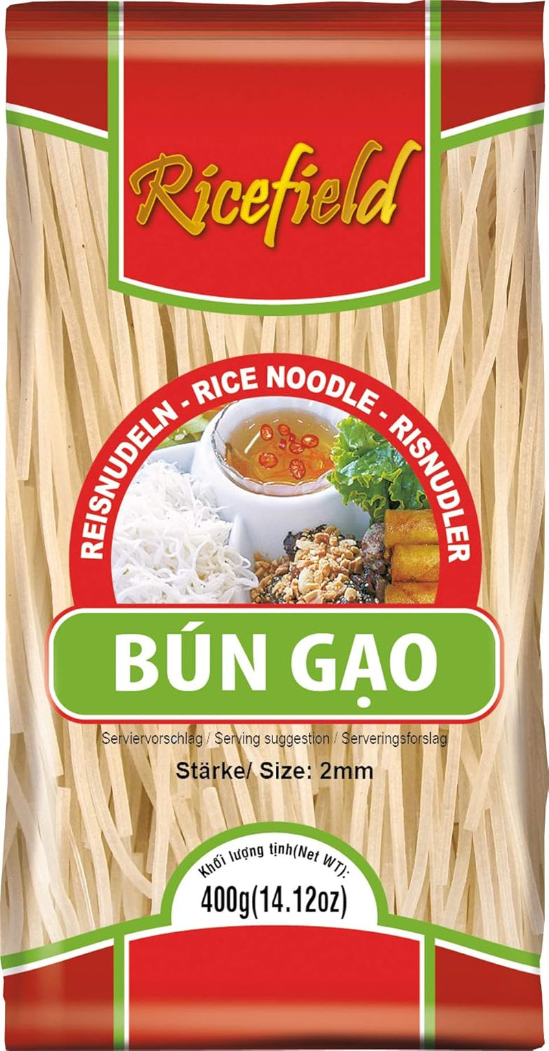 Makaron Ryżowy Ricefield, Wermiszel, 2mm, Bun Gao (1 x 400g)