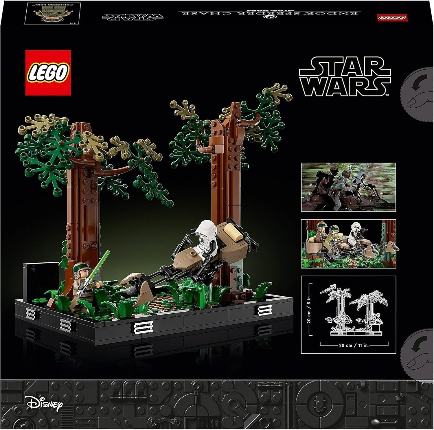 LEGO 75353 Star Wars Pościg na Endorze — zestaw dioramy, Powrót Jedi z Lukiem Skywalkerem, księżniczką Leią, żołnierzem zwiadowczym i ścigaczami, zestawy do budowania z okazji 40. rocznicy urodzin w sklepie LEGO