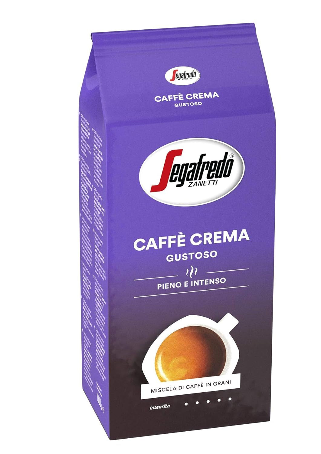 Segafredo Zanetti Caffè Crema Gustoso – Całe ziarna (opakowanie 1 kg) – Nadaje się do Caffè Crema – Kawa ziarnista długo i ciemno palona, ​​pełny i intensywny smak (2 sztuki w opakowaniu)