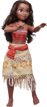 Disney Princess Vaiana, 80 cm duża Spielpuppe von Jakks Pacific, bewegliche Puppe, mit Bürste zum Kämmen ihrer welligen Locken, vom Film inspirowany Kleid, abnehmbare Halskette mit Anhänger