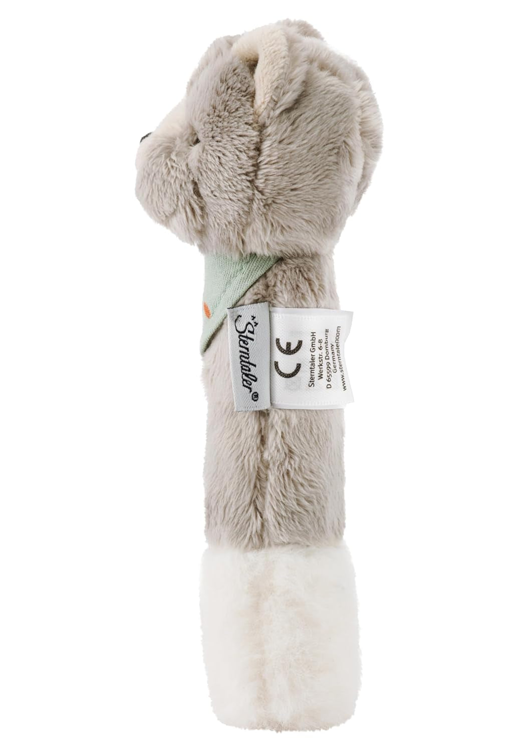 Sterntaler Piszczałka dla kota Lilly - Zabawka z miękkiego polaru - Zabawka do chwytania dla niemowląt - Pierwsze próby chwytania i zabawy, szara Bebe Toys Naty Shop