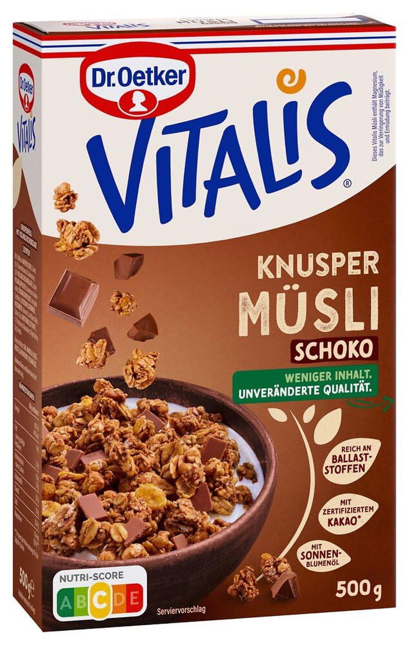 Dr. Oetker Vitalis Classic Crispy Muesli: Duże opakowanie chrupiącego musli śniadaniowego z rodzynkami, 1 opakowanie, 1,5 kg