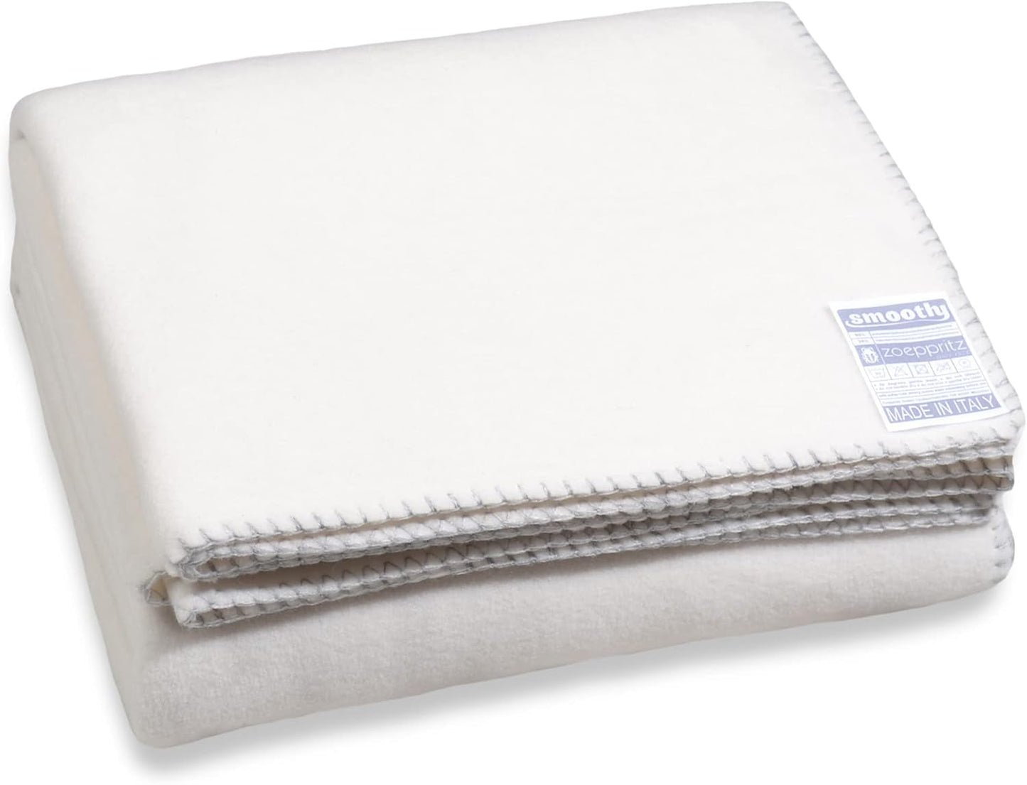 Zoeppritz od 1828 Gładki koc z polaru - Puszysty, wygodny koc z polaru - Wegański - 140X190 cm - 010 Off-White, 010 Offwhite Zoeppritz Od 1828 Łóżka i kołdry Jasnobiały 140X190 cm