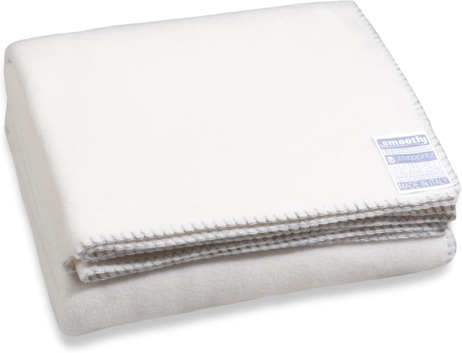 Zoeppritz od 1828 Gładki koc z polaru - Puszysty, wygodny koc z polaru - Wegański - 140X190 cm - 010 Off-White, 010 Offwhite Zoeppritz Od 1828 Łóżka i kołdry Jasnobiały 140X190 cm