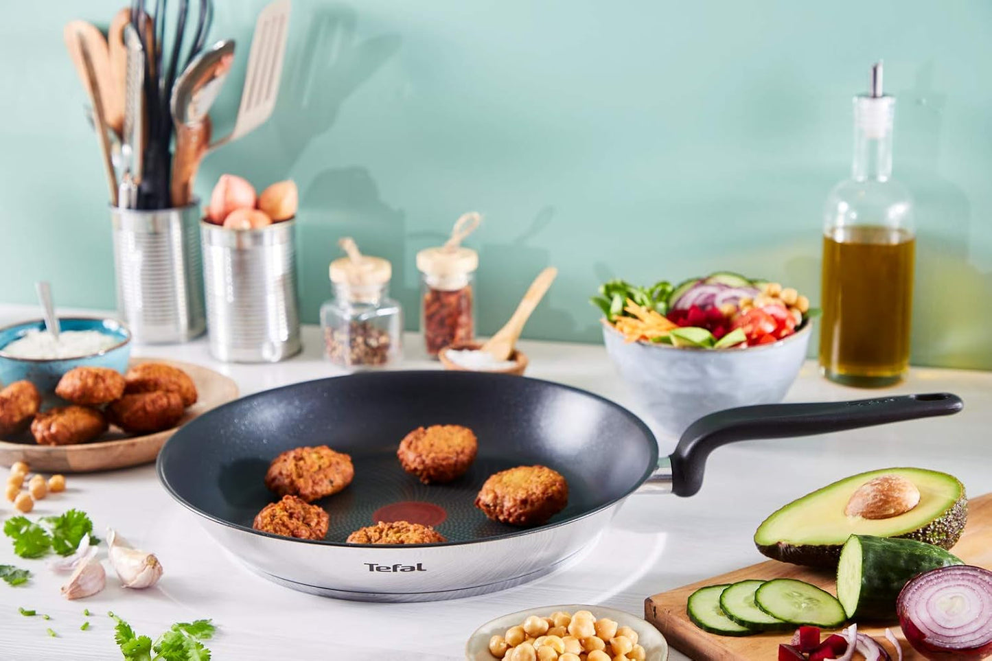 Tefal Patelnia główna 20 cm, stal nierdzewna Z powłoką nieprzywierającą Naty Shop Garnki i patelnie